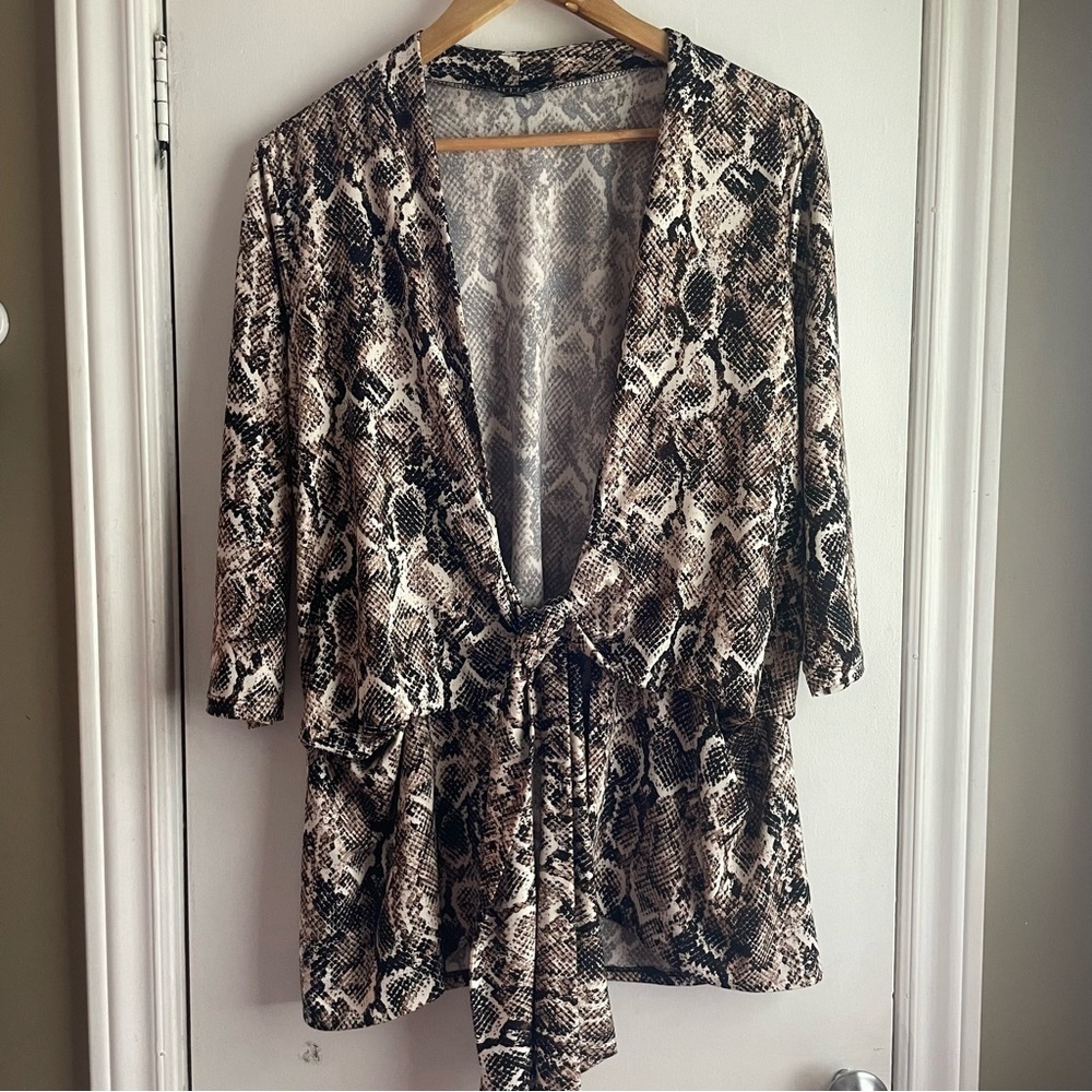 ARITZAN BY ROBIN BARRE Multi-Way Tie Cardigan kimono tunic size large